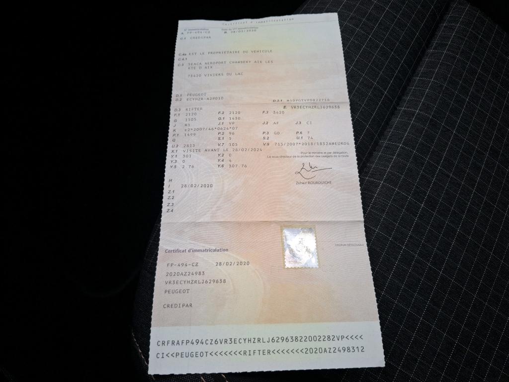 Peugeot Rifter Standard BlueHDi 130 S&S EAT8 GT Line 2020