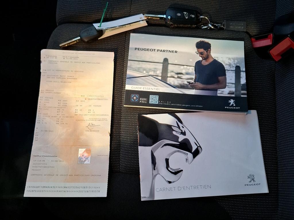 Peugeot PARTNER FOURGON STANDARD 650 KG BLUEHDI 100 S&S BVM5 ASPHALT 2021