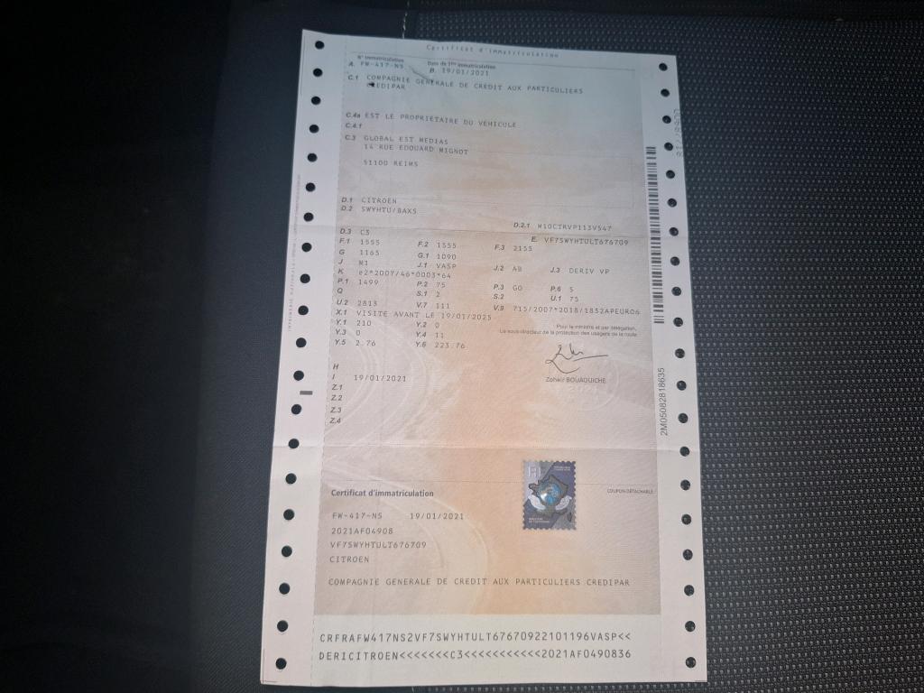 Citroen C3 SOCIETE BLUEHDI 100 S&S BVM6 FEEL BUSINESS R 2021