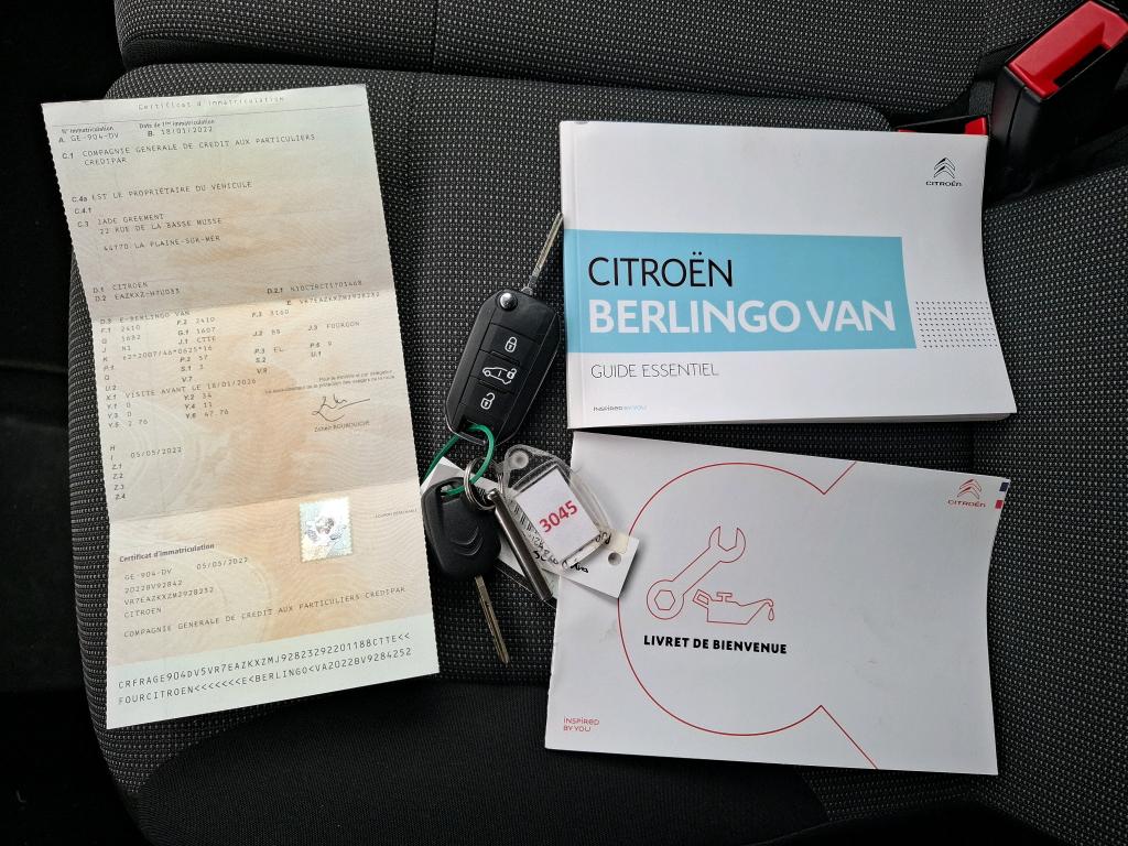 Citroen E-BERLINGO VAN M 800 100 KW (136 CH) BATTERIE 50 KWH DRIVER 2022