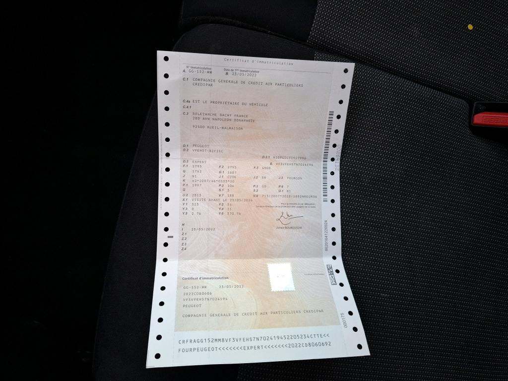 Peugeot EXPERT FGN TOLE STANDARD BLUEHDI 145 S&S EAT8 ASPHALT 2022