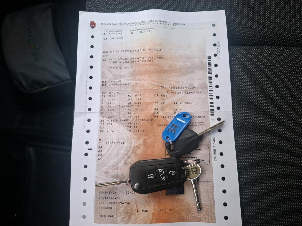 Citroen BERLINGO VAN M 650 BLUEHDI 100 S&S BVM5 CLUB 2021