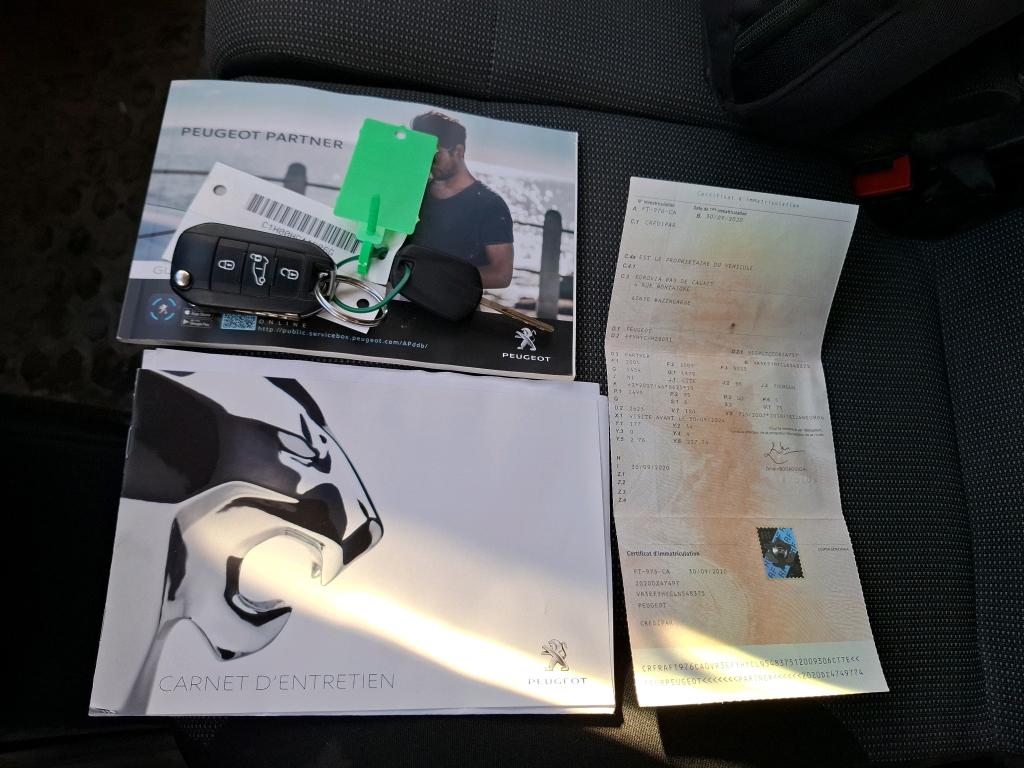 Peugeot PARTNER FOURGON STANDARD 650 KG BLUEHDI 100 S&S BVM5 PREMIUM 2020