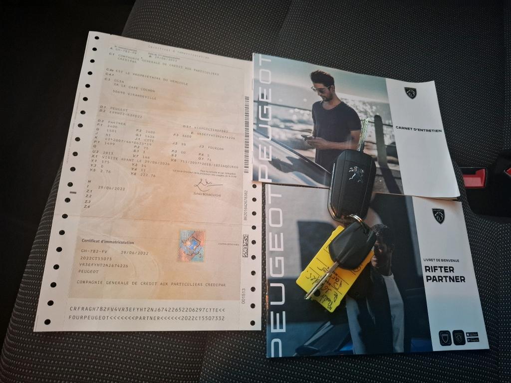 Peugeot PARTNER FOURGON LONG 950 KG BLUEHDI 100 S&S BVM6 PREMIUM 2022