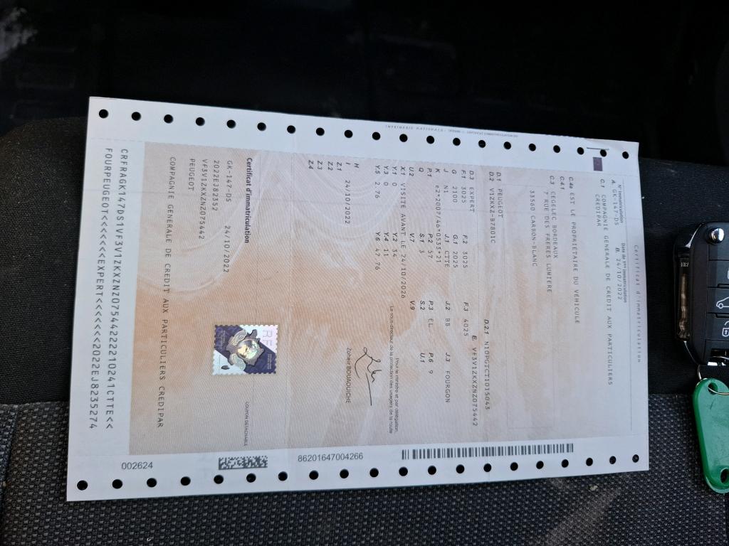 Peugeot EXPERT FGN TOLE M ELECTRIQUE 75KWH 136CH  2022