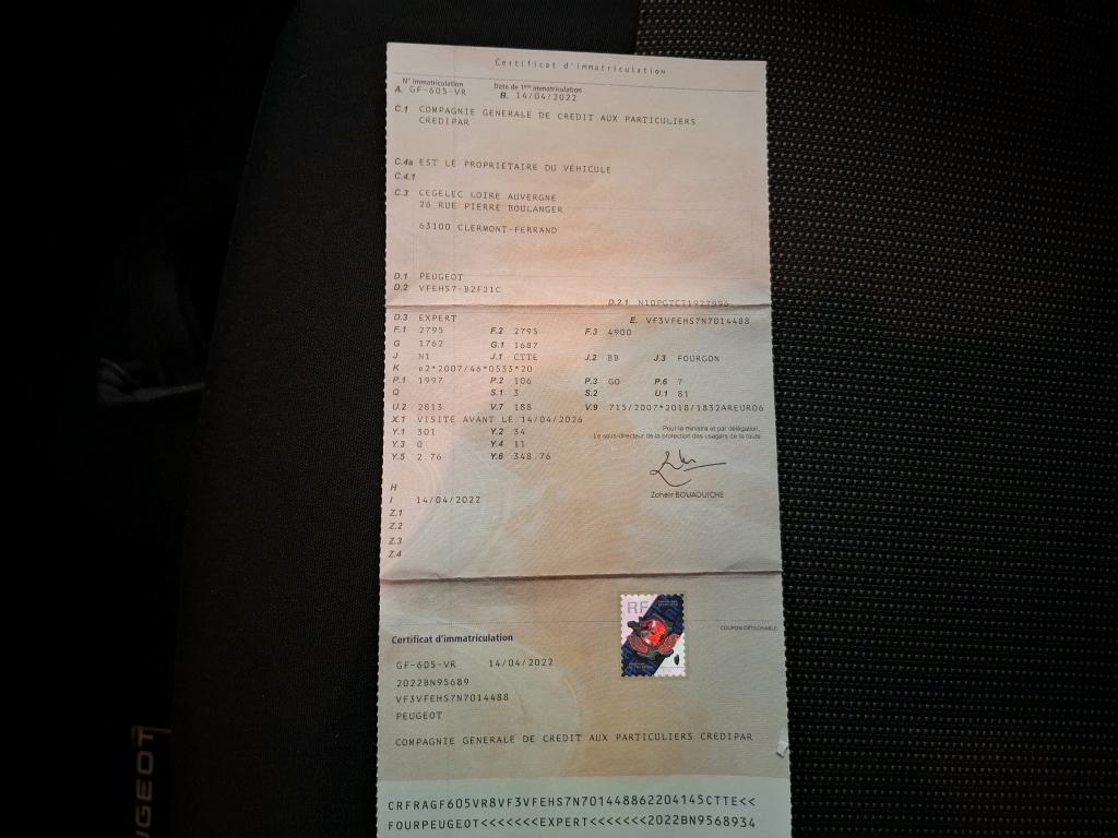Peugeot EXPERT FGN TOLE STANDARD BLUEHDI 145 S&S EAT8 ASPHALT 2022