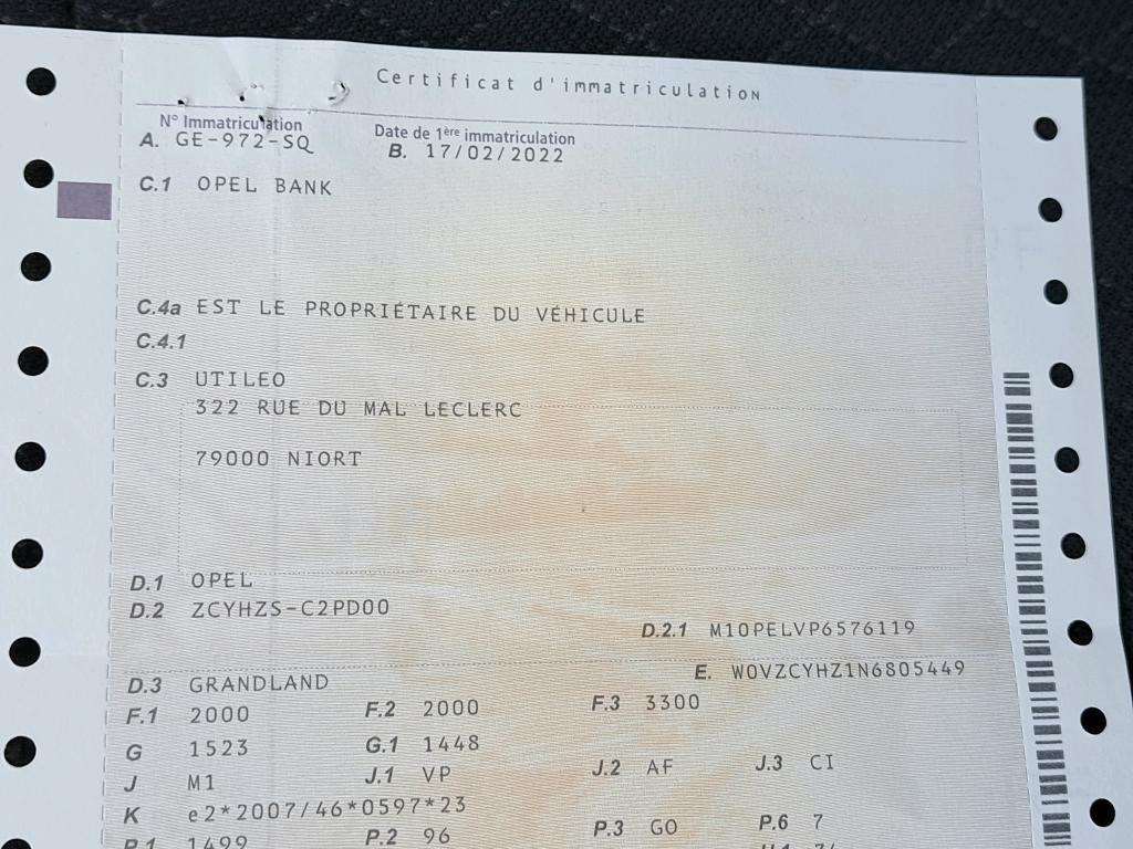 Opel Grandland 1.5 Diesel 130 ch BVA8 Elegance Business 2022