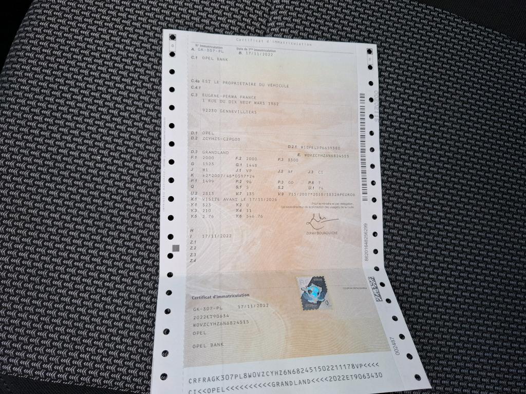 Opel Grandland 1.5 Diesel 130 ch BVA8 GS Line 2022