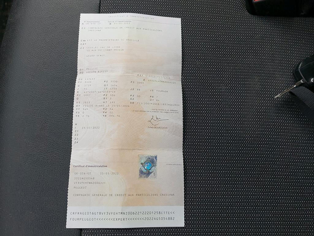 Peugeot EXPERT FGN TOLE STANDARD BLUEHDI 145 S&S BVM6 ASPHALT 2022