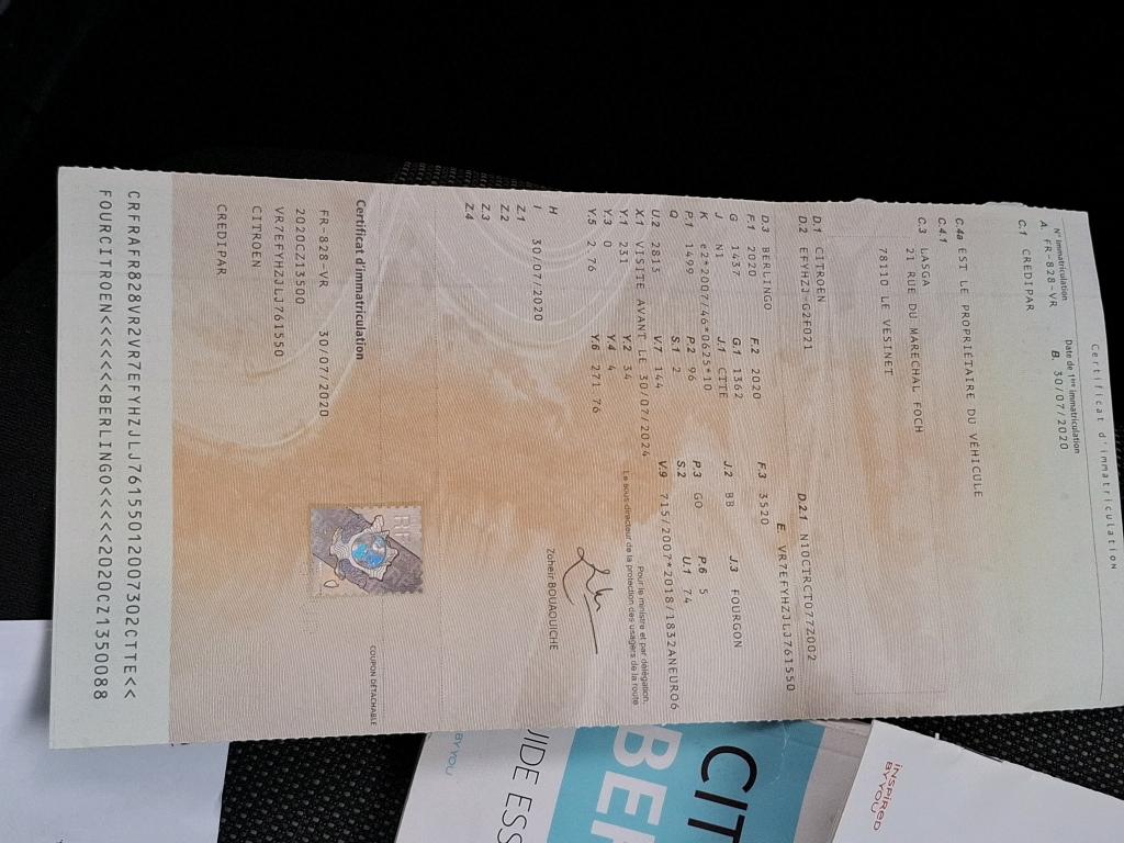 Citroen BERLINGO VAN M 650 BLUEHDI 130 S&S BVM6 DRIVER 2020