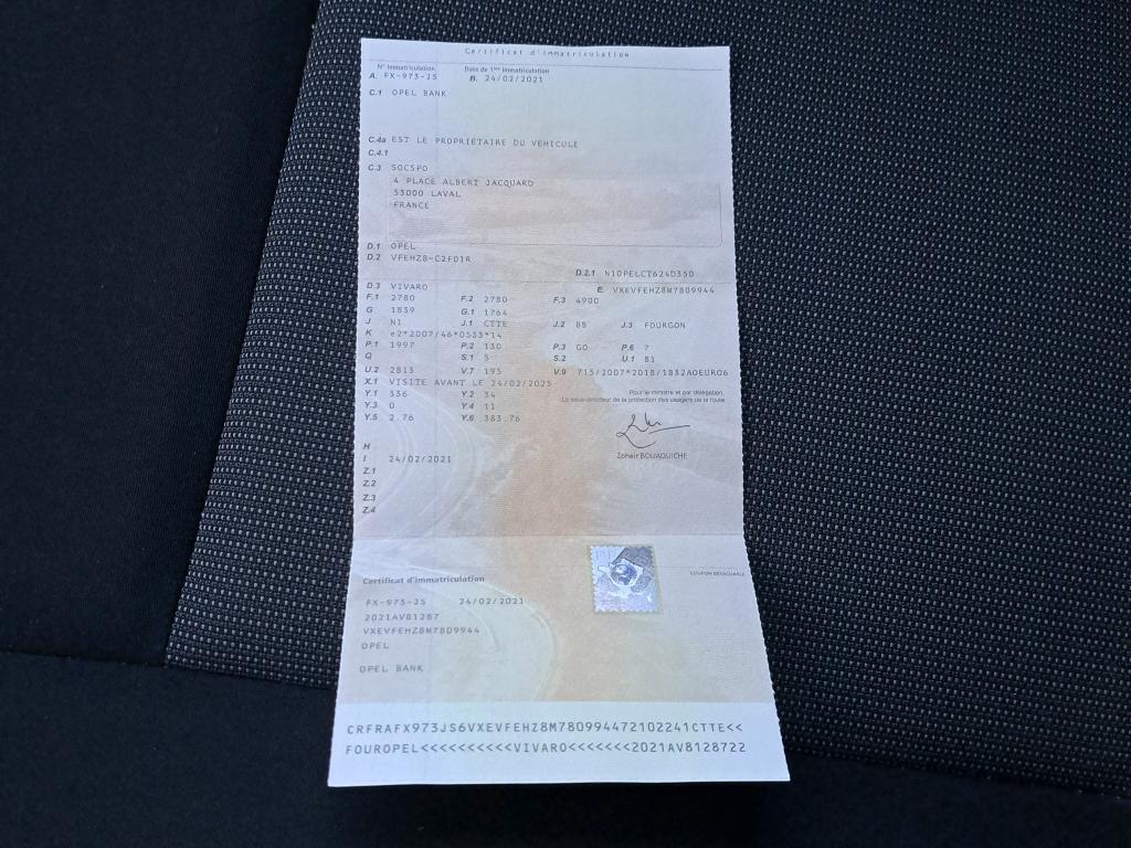 Opel VIVARO CA FIXE L2 2.0 DIESEL 180 CH BVA8 PACK BUSINESS 2021
