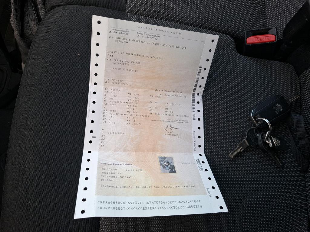 Peugeot EXPERT FGN TOLE STANDARD BLUEHDI 145 S&S EAT8 ASPHALT 2022