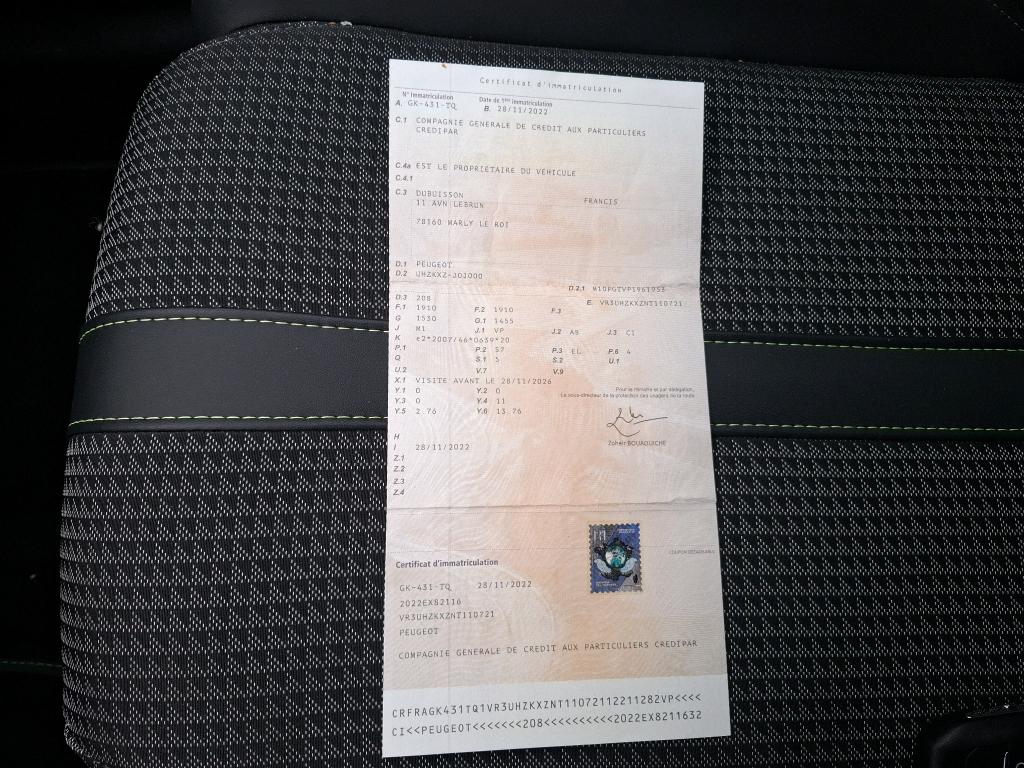 Peugeot 208 Electrique 50 kWh 136ch GT 2022