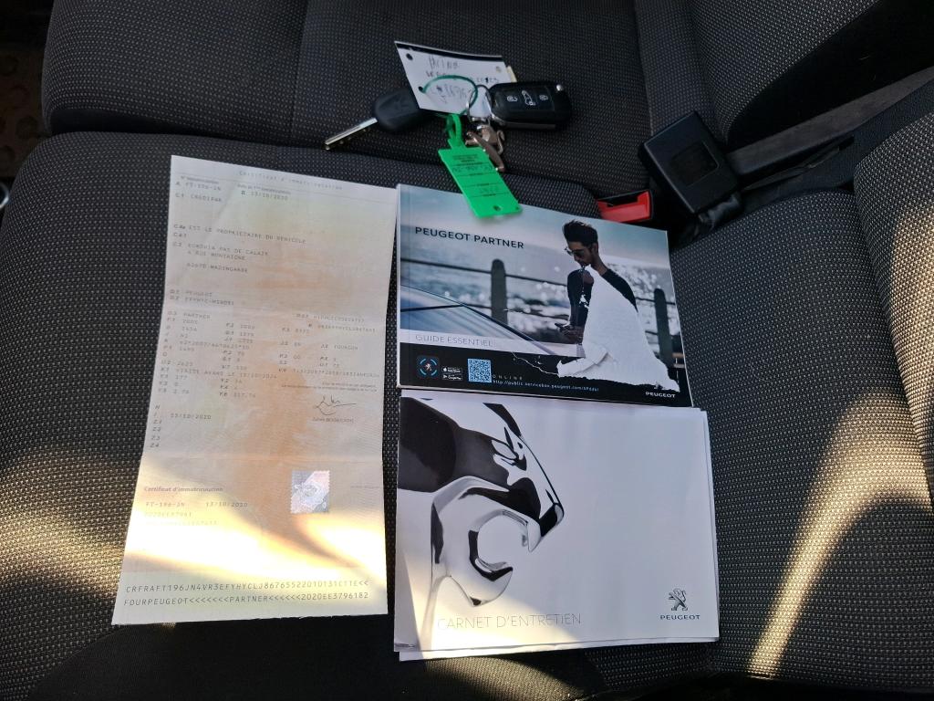 Peugeot PARTNER FOURGON STANDARD 650 KG BLUEHDI 100 S&S BVM5 PREMIUM 2020