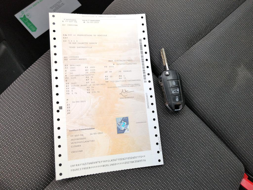Citroen BERLINGO VAN M 650 BLUEHDI 100 S&S BVM5 DRIVER 2021