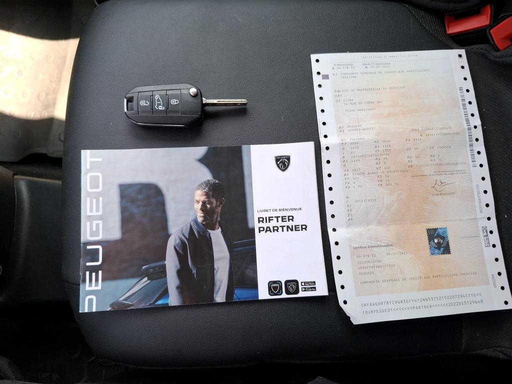 Peugeot PARTNER FOURGON STANDARD 650 KG BLUEHDI 100 S&S BVM6 ASPHALT 2022