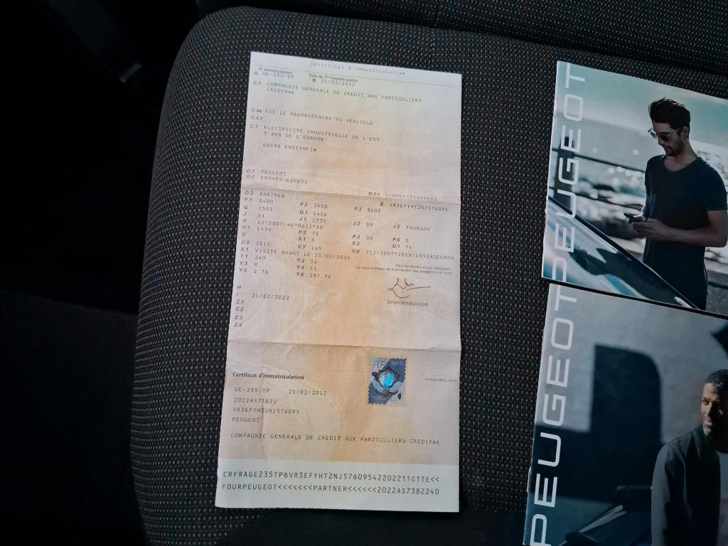 Peugeot PARTNER FOURGON LONG 950 KG BLUEHDI 100 S&S BVM6 ASPHALT 2022