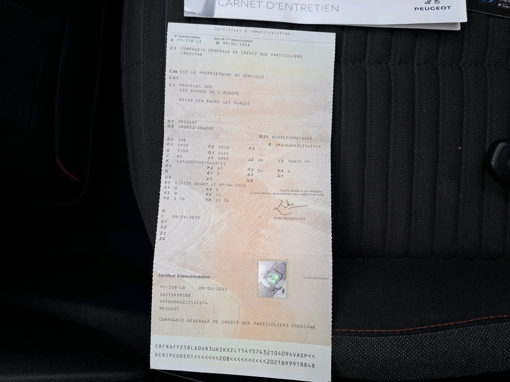 Peugeot 208 ELECTRIQUE 50 KWH 136 ACTIVE BUSINESS R 2021
