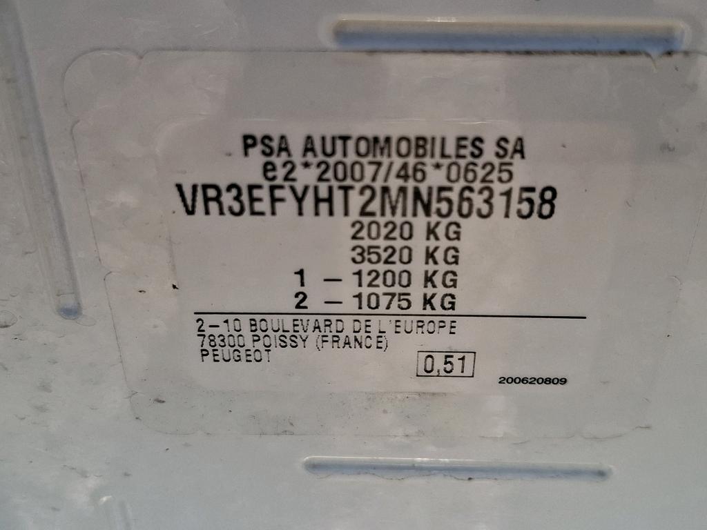 Peugeot PARTNER FOURGON STANDARD 650 KG BLUEHDI 100 S&S BVM6 ASPHALT 2022
