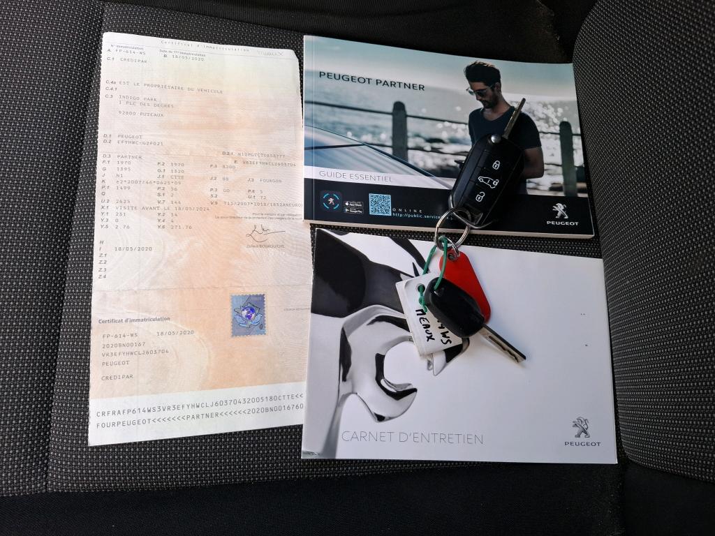 Peugeot PARTNER FOURGON STANDARD 650 KG BLUEHDI 75 BVM5 PREMIUM 2020