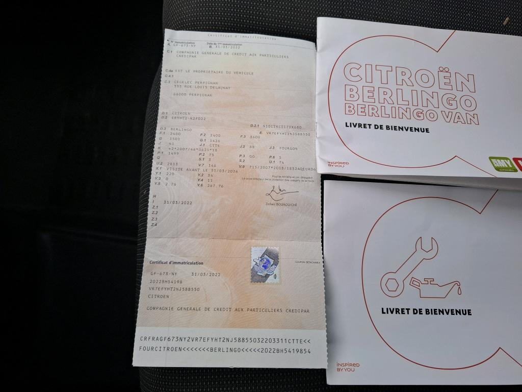 Citroen BERLINGO VAN XL 950 BLUEHDI 100 S&S BVM6 DRIVER 2022
