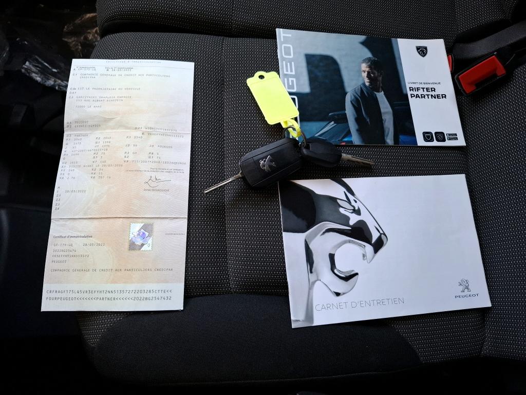 Peugeot PARTNER FOURGON STANDARD 650 KG BLUEHDI 100 S&S BVM6 PREMIUM 2022