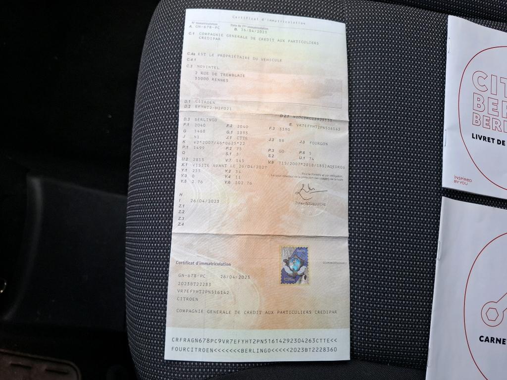 Citroen BERLINGO VAN M 650 BLUEHDI 100 S&S BVM6 2023