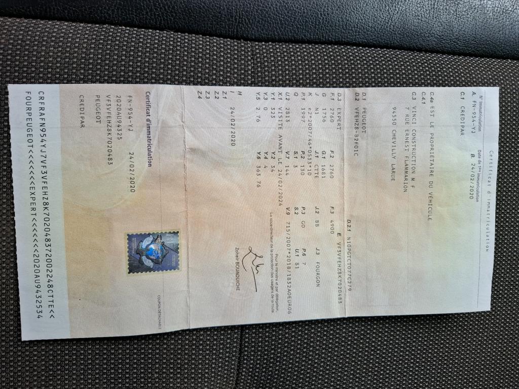Peugeot EXPERT FGN TOLE STANDARD BLUEHDI 180 S&S EAT8 ASPHALT 2020