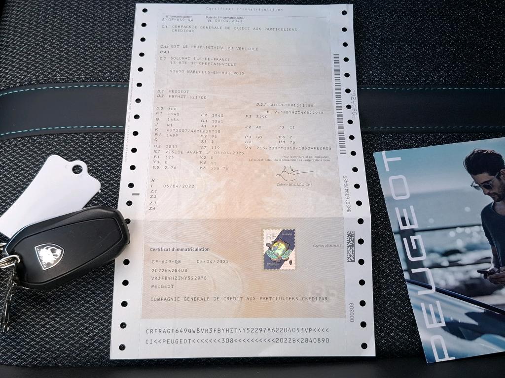 Peugeot 308 BlueHDi 130ch S&S EAT8 Allure 2022