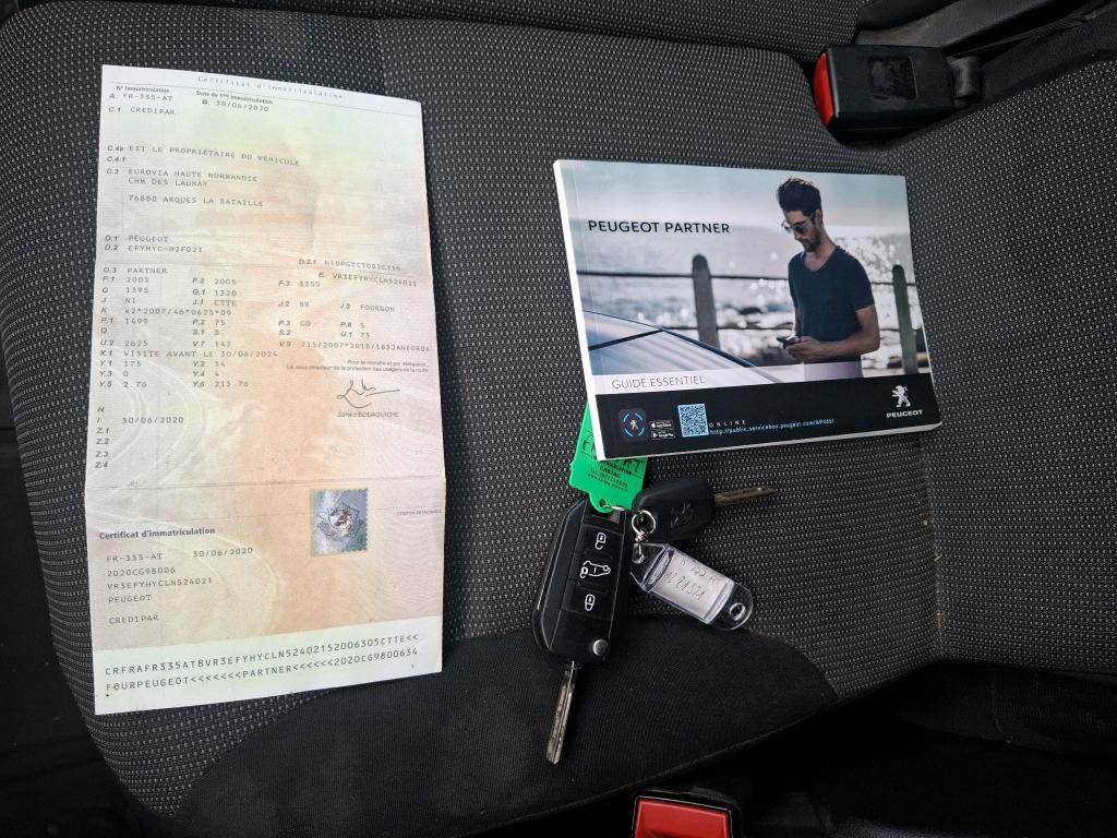 Peugeot PARTNER FOURGON STANDARD 650 KG BLUEHDI 100 S&S BVM5 PREMIUM 2020