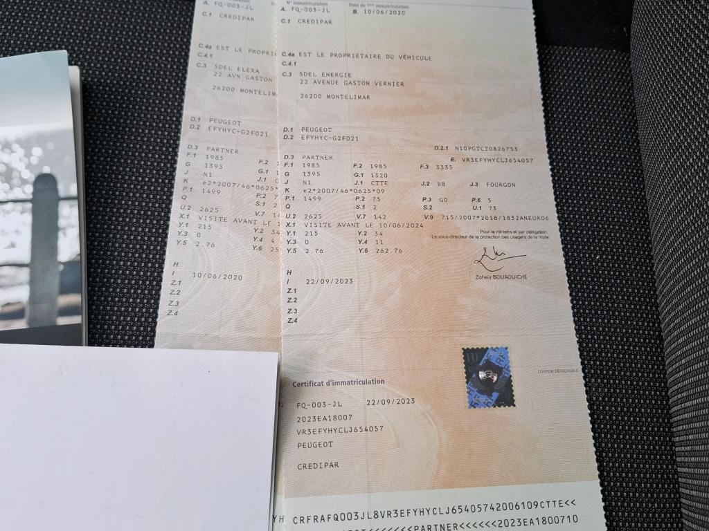 Peugeot PARTNER FOURGON STANDARD 650 KG BLUEHDI 100 S&S BVM5 ASPHALT 2020