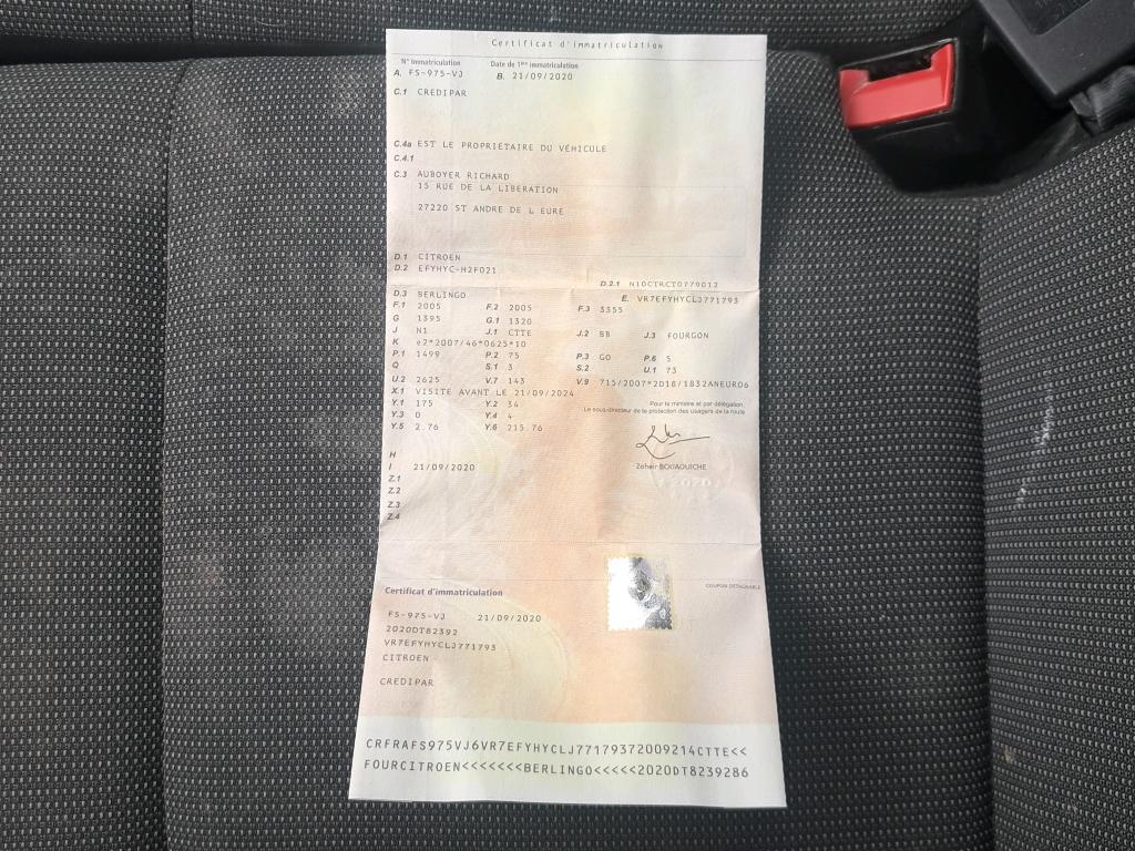 Citroen BERLINGO VAN M 650 BLUEHDI 100 S&S BVM5 CLUB 2020