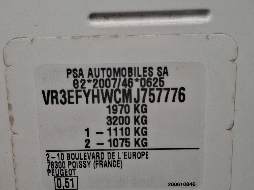 Peugeot PARTNER FOURGON STANDARD 650 KG BLUEHDI 75 BVM5 PREMIUM 2021