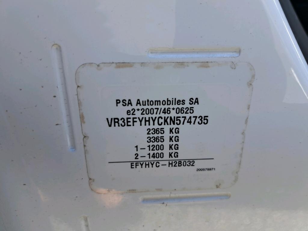 Peugeot PARTNER FOURGON STANDARD 1000 KG BLUEHDI 100 S&S BVM5 GRIP 2020