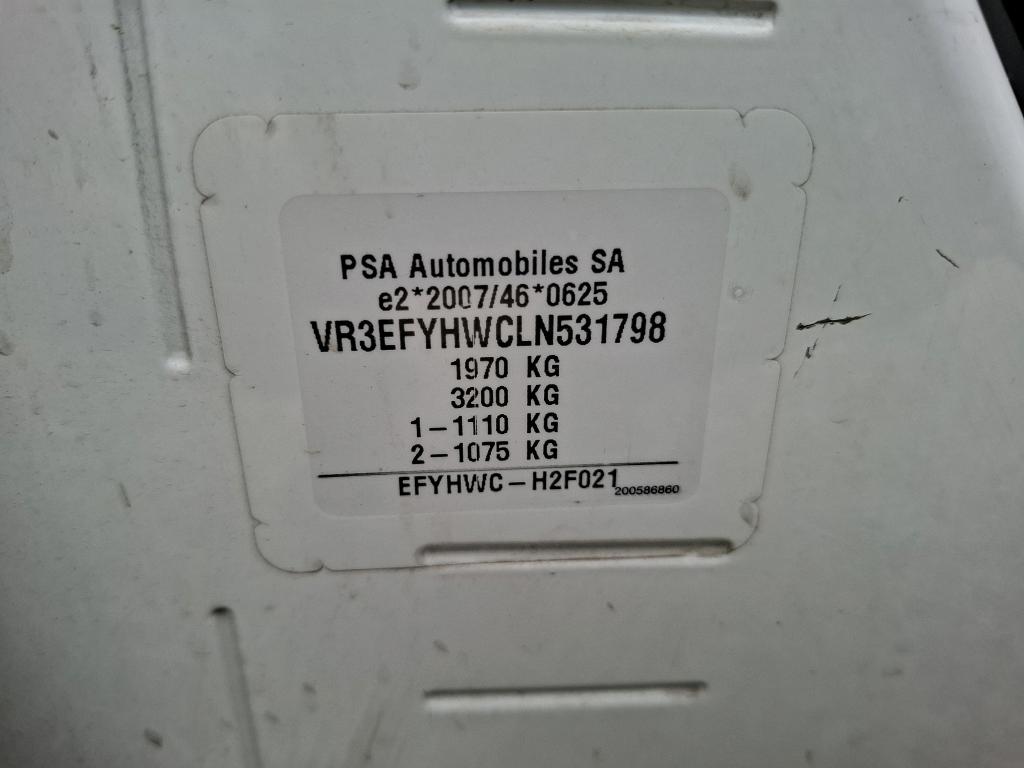 Peugeot PARTNER FOURGON STANDARD 650 KG BLUEHDI 75 BVM5 PREMIUM 2020