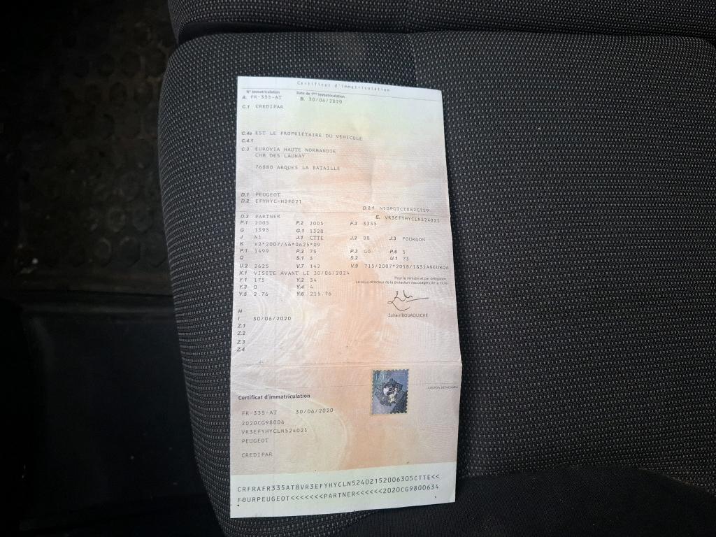 Peugeot PARTNER FOURGON STANDARD 650 KG BLUEHDI 100 S&S BVM5 PREMIUM 2020