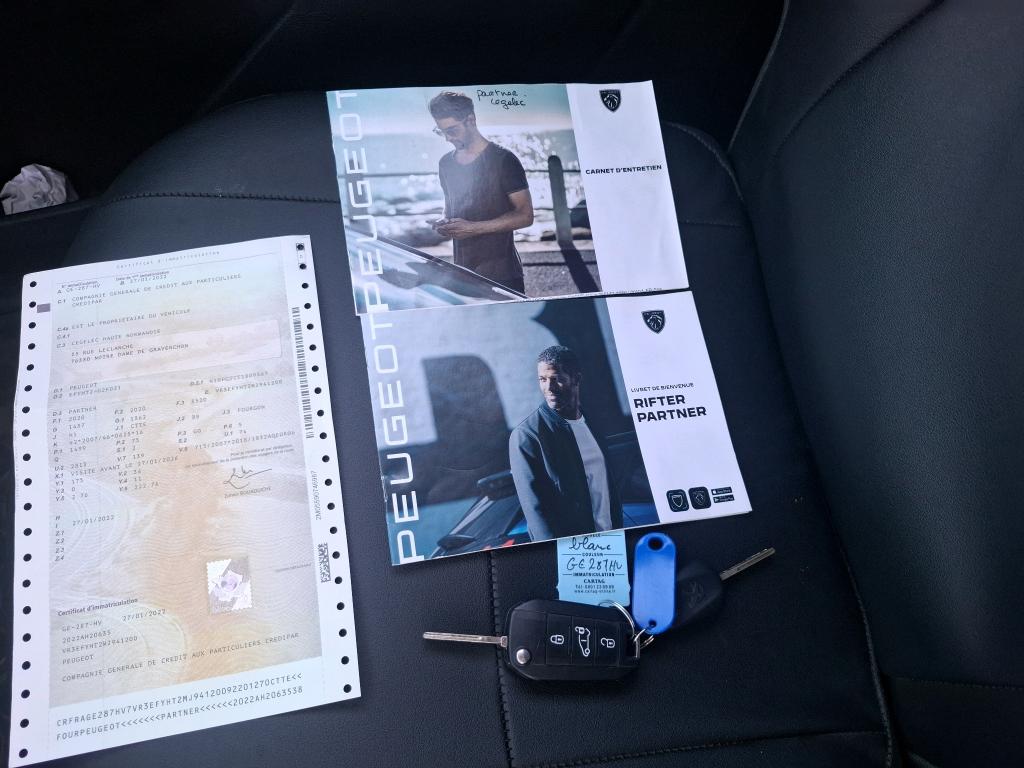 Peugeot PARTNER FOURGON STANDARD 650 KG BLUEHDI 100 S&S BVM6 PREMIUM 2022
