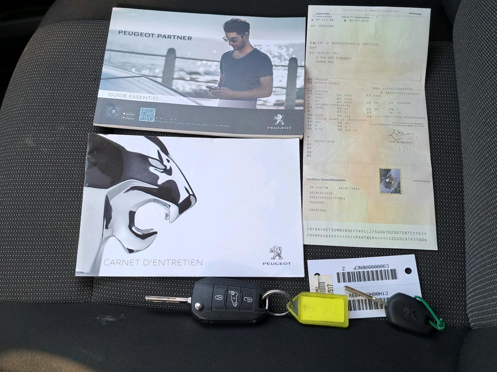 Peugeot PARTNER FOURGON STANDARD 650 KG BLUEHDI 100 S&S BVM5 PREMIUM 2020