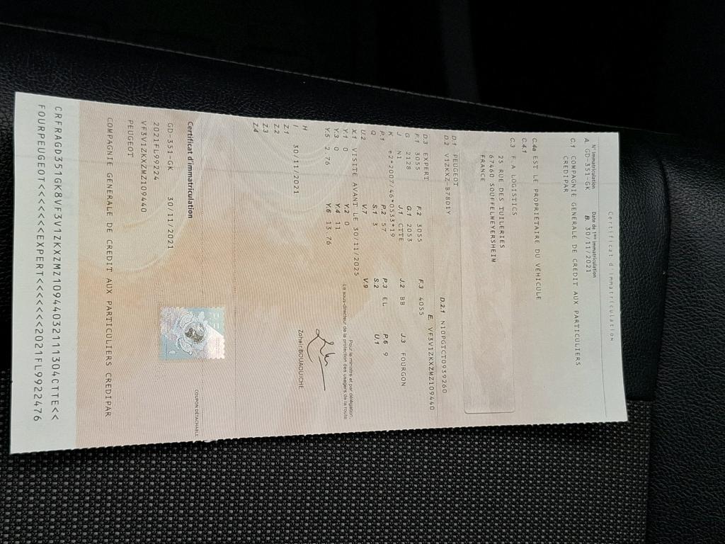Peugeot EXPERT FGN TOLE LONG ELECTRIQUE 75KWH 136 PREMIUM 2021