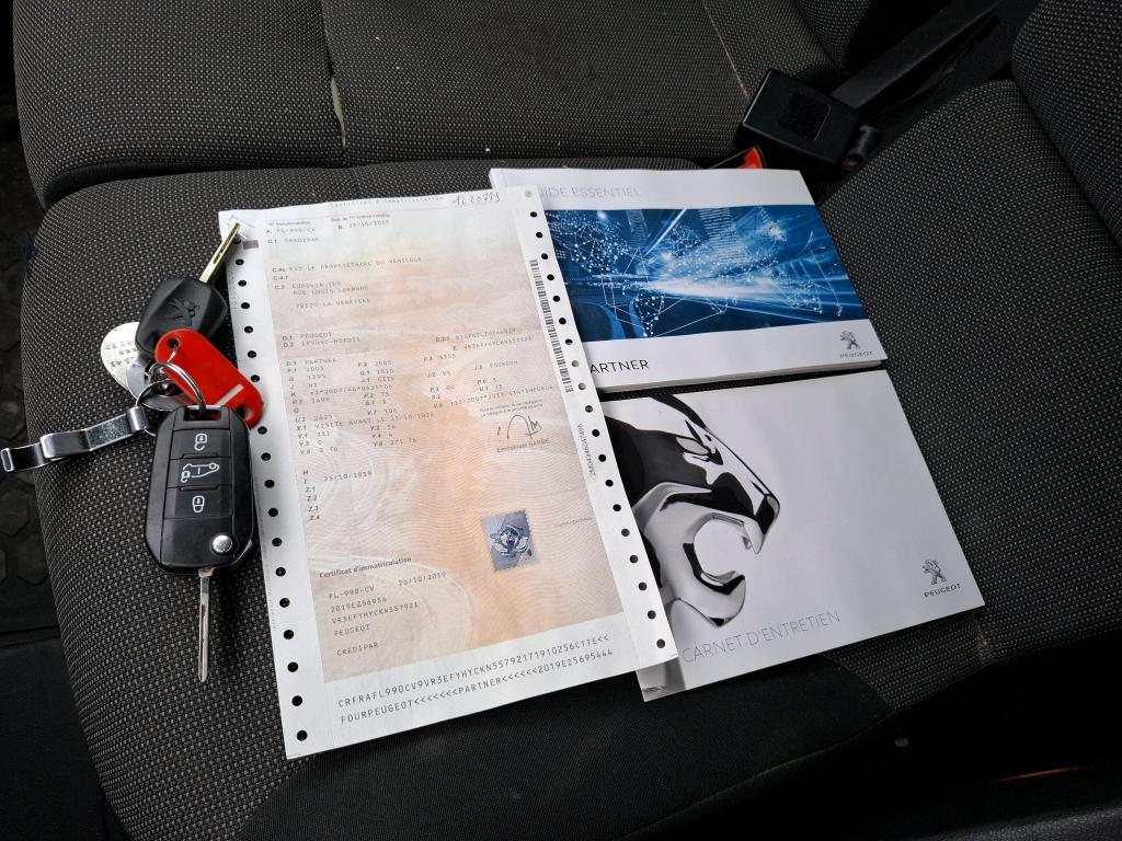 Peugeot PARTNER FOURGON STANDARD 650 KG BLUEHDI 100 S&S BVM5 PREMIUM 2019