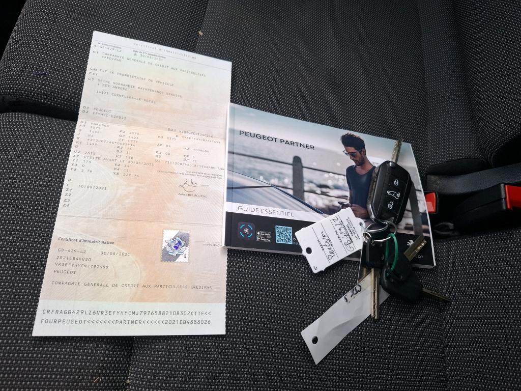 Peugeot PARTNER FOURGON LONG 950 KG BLUEHDI 100 S&S BVM5 ASPHALT 2021