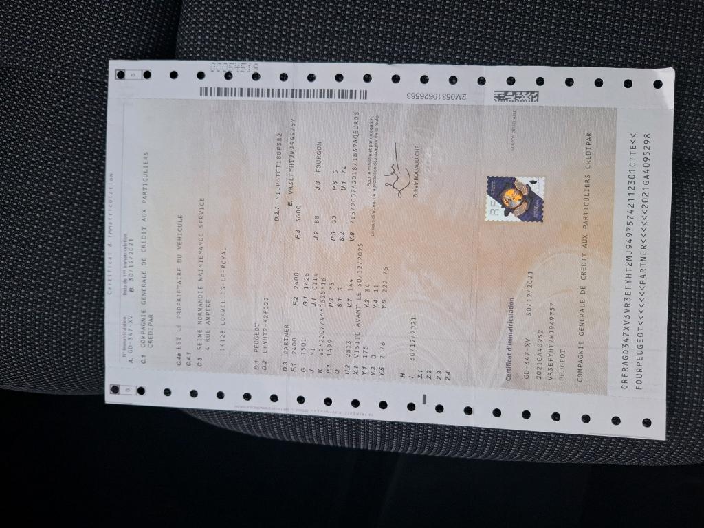 Peugeot PARTNER FOURGON LONG 950 KG BLUEHDI 100 S&S BVM6 ASPHALT 2021