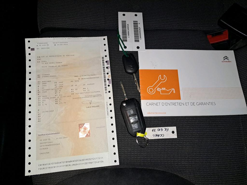 Citroen BERLINGO VAN M 650 BLUEHDI 75 BVM5 CLUB 2019