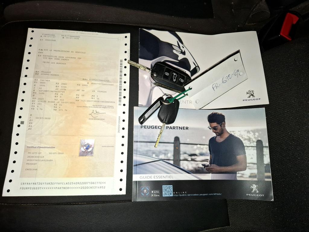 Peugeot PARTNER FOURGON STANDARD 650 KG BLUEHDI 100 S&S BVM5 PREMIUM 2020