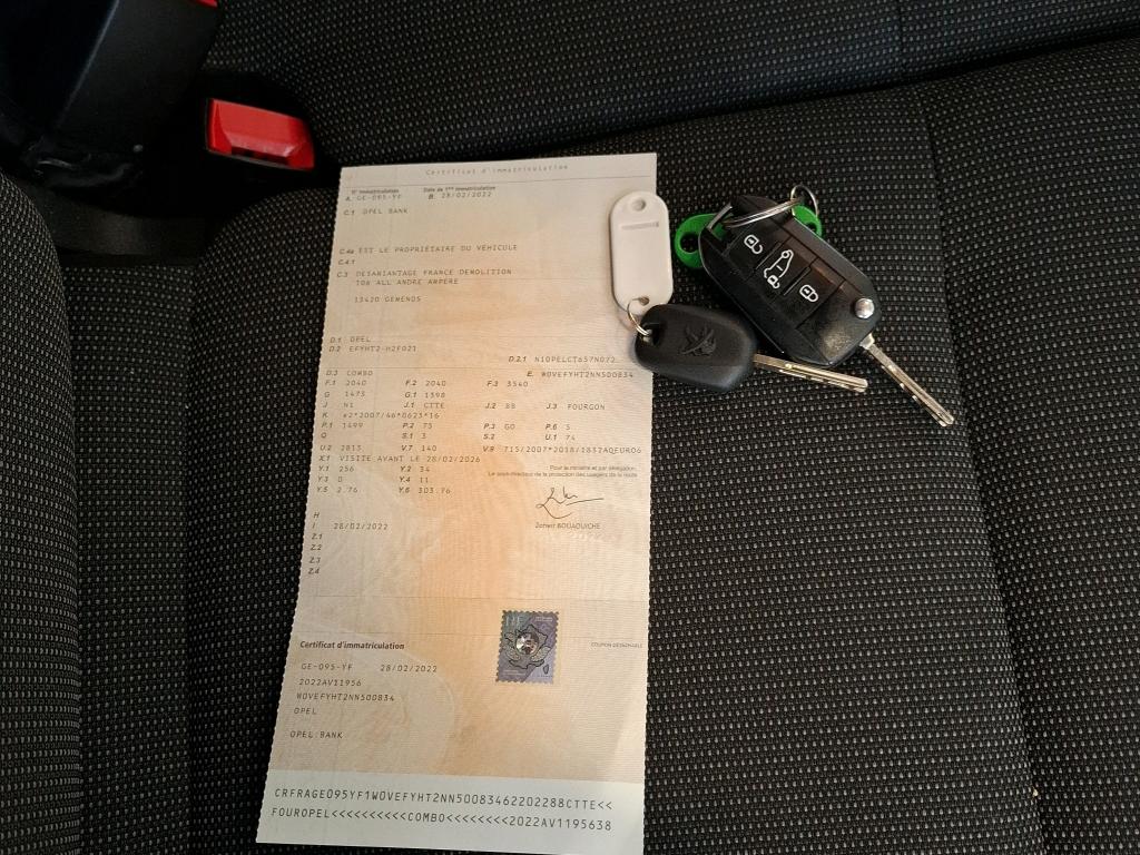 Opel COMBO CARGO 1.5 100 CH S/S L1H1 BVM6 STANDARD PACK CLIM 2022