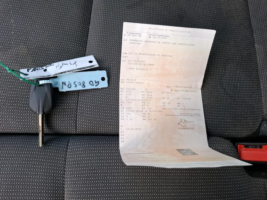 Peugeot PARTNER FOURGON STANDARD 650 KG BLUEHDI 100 S&S BVM6 ASPHALT 2021