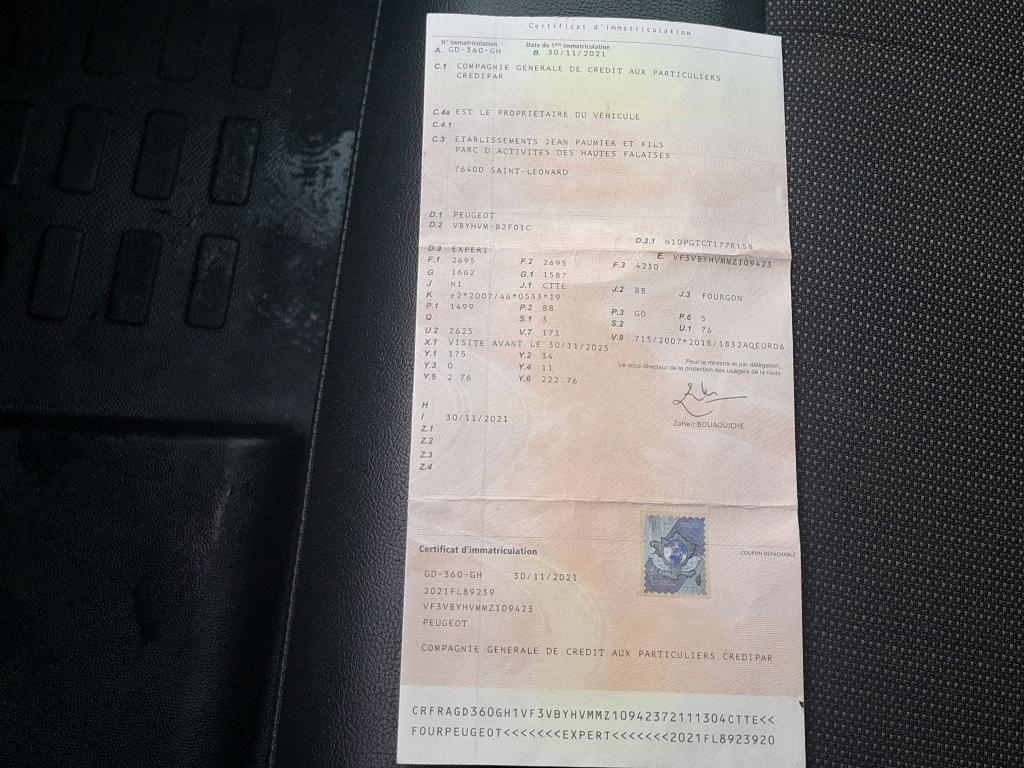 Peugeot EXPERT FGN TOLE STANDARD 1.5 BLUEHDI 120 S&S BVM6 ASPHALT 2021