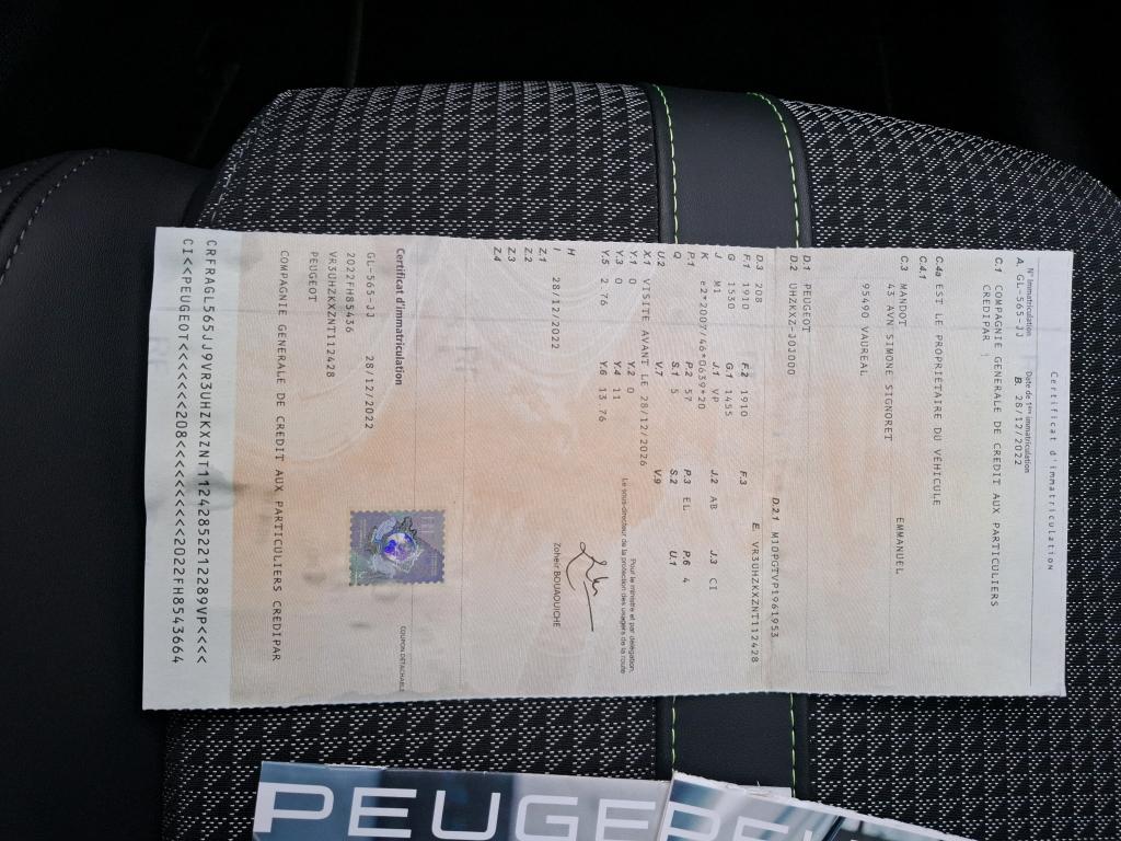 Peugeot 208 Electrique 50 kWh 136ch GT 2022