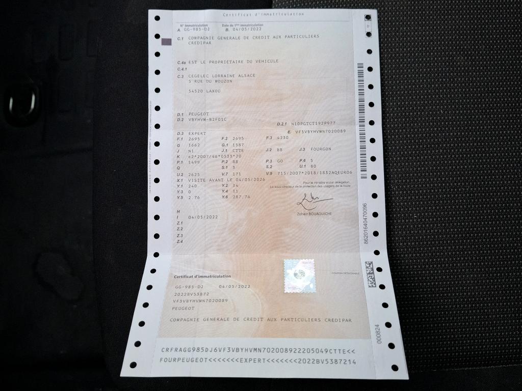 Peugeot EXPERT FGN TOLE STANDARD 1.5 BLUEHDI 120 S&S BVM6 ASPHALT 2022