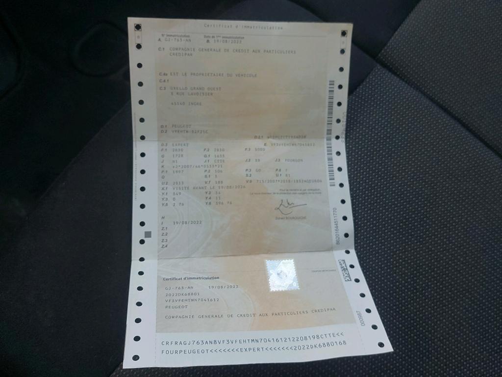 Peugeot EXPERT FGN TOLE STANDARD BLUEHDI 145 S&S BVM6 PREMIUM 2022